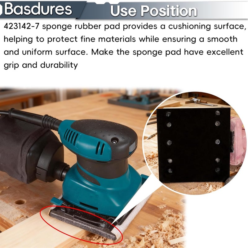 Basdures Replacement 423142-7 Sponge Rubber Fits BO4550, BO4552 Finishing Sander (4 Pack) - Image 4